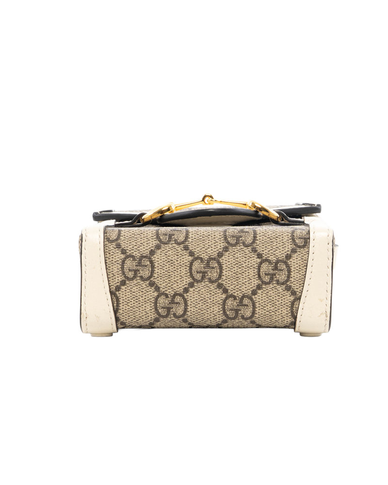GUCCI HORSEBIT 1955 PHONE WHITE GG MONOGRAM CANVAS GHW 625615 2184 0749