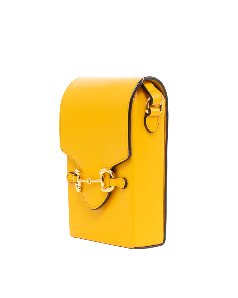 GUCCI HORSEBIT 1955 PHONE YELLOW MUSTRAD CALF GHW 625615 0416 2119