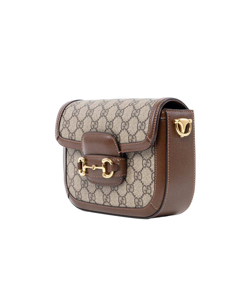 GUCCI HORSEBIT 1955 SMALL BROWN GG MONOGRAM CANVAS GHW 558574 213317 00449