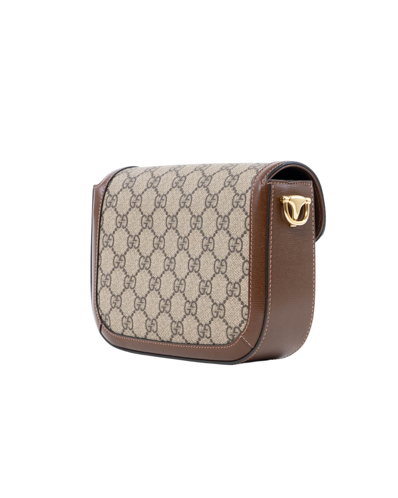 GUCCI HORSEBIT 1955 SMALL BROWN GG MONOGRAM CANVAS GHW 558574 213317 00450