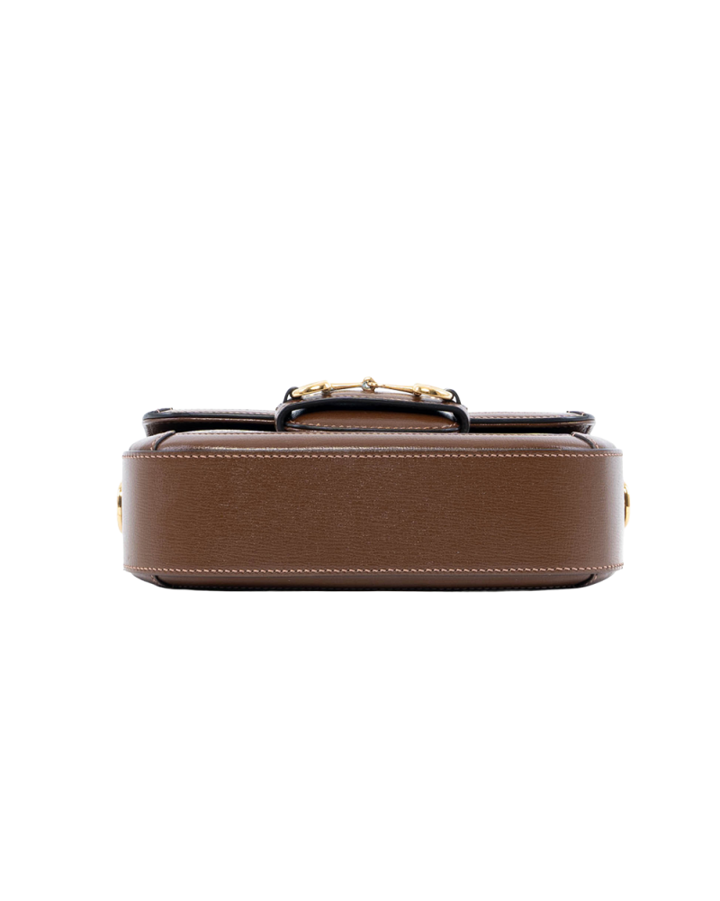 GUCCI HORSEBIT 1955 SMALL BROWN GG MONOGRAM CANVAS GHW 558574 213317 00452