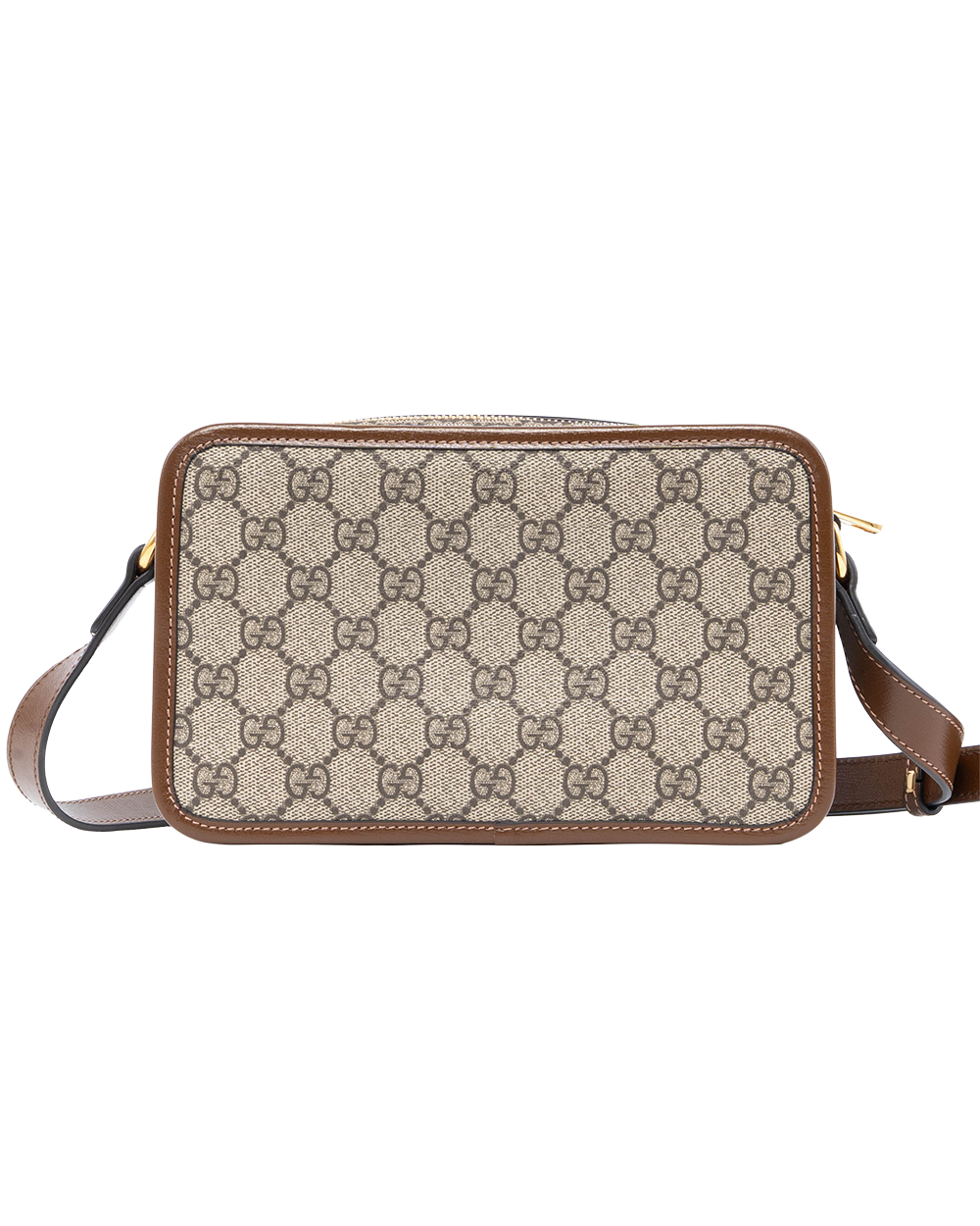 GUCCI INTERLOCK G CAMERA MINI BROWN GG MONOGRAM CANVAS GHW 4035