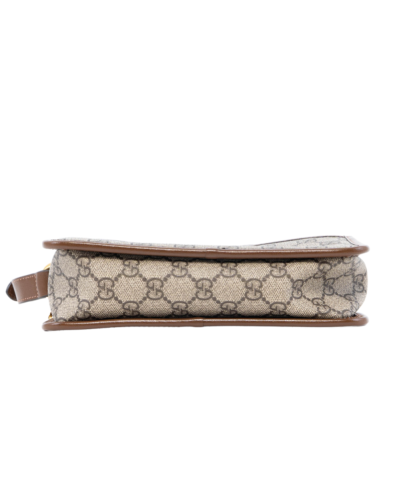 GUCCI INTERLOCK G CAMERA MINI BROWN GG MONOGRAM CANVAS GHW 4036