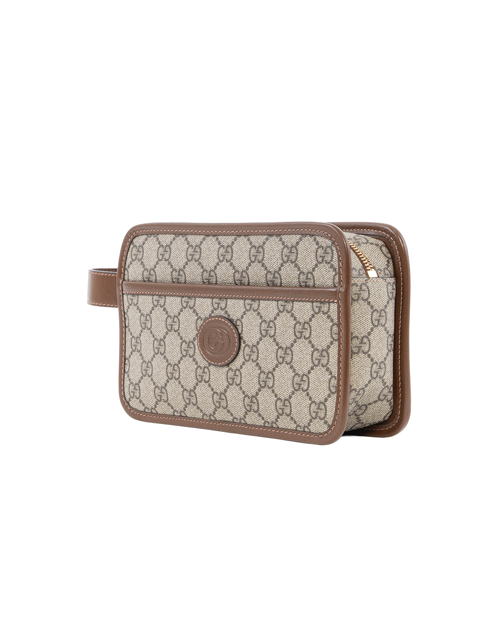 GUCCI INTERLOCKING G CLUTCH BROWN GG SUPREME MONOGRAM CANVAS GHW 625764 2067 3138