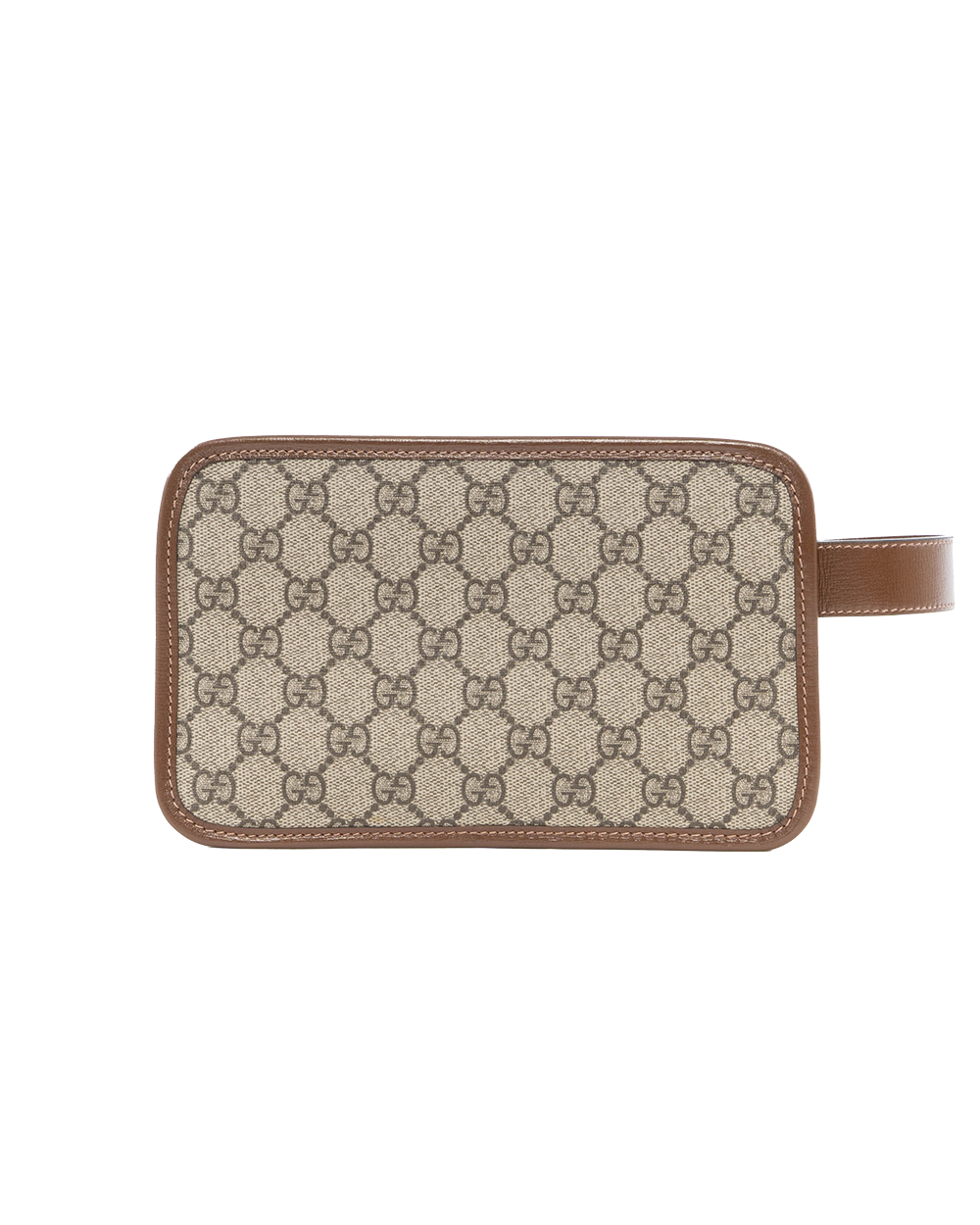 GUCCI INTERLOCKING G CLUTCH BROWN GG SUPREME MONOGRAM CANVAS GHW 625764 2067 3140