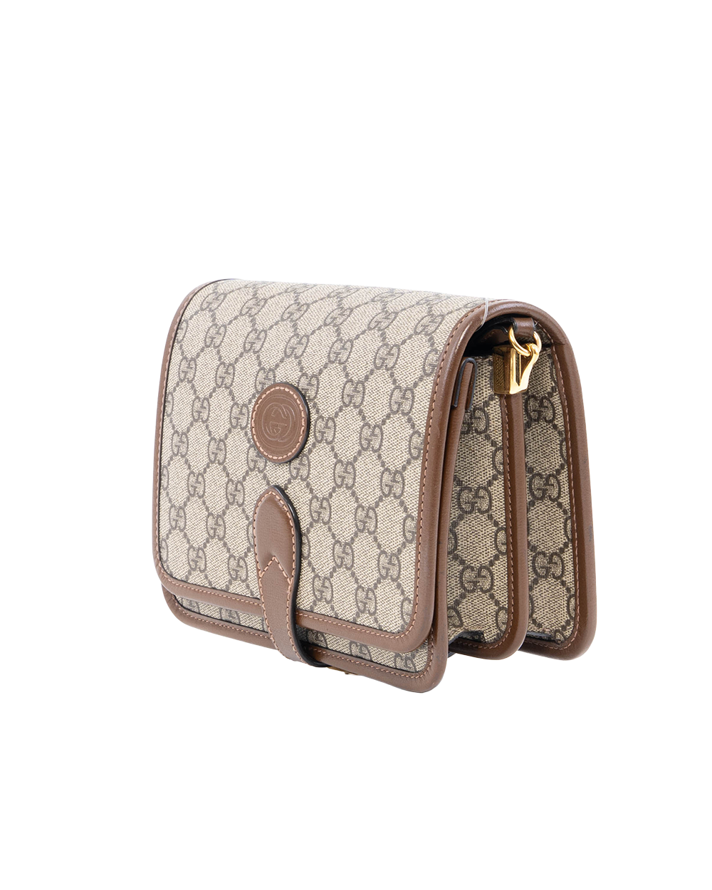 GUCCI INTERLOCKING G SHOULDER BAG BROWN GG SUPREME MONOGRAM CANVAS GHW 671620 498879 4542