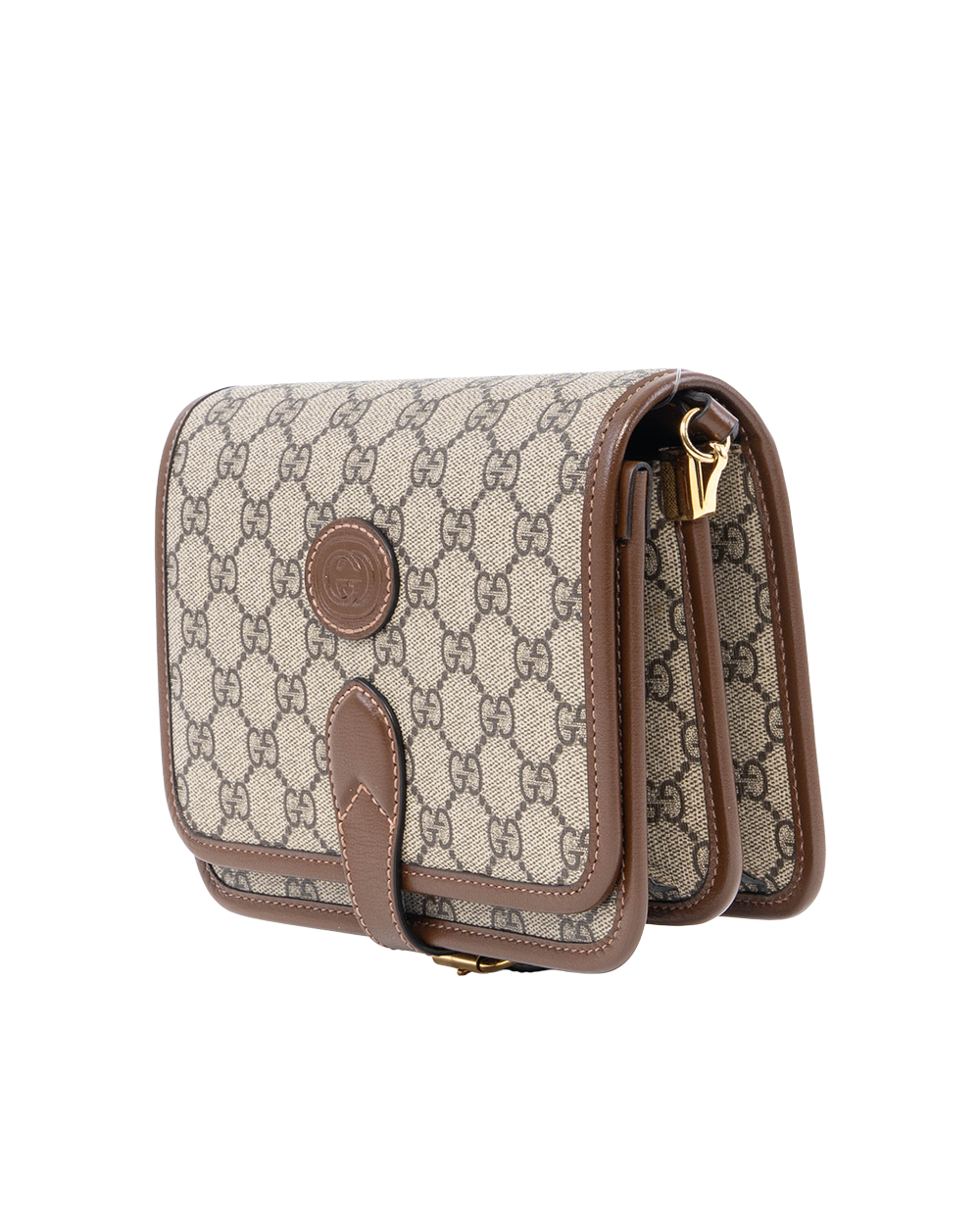 GUCCI INTERLOCKING G SHOULDER BAG MINI BROWN GG MONOGRAM CANVAS GHW 671620 525040 2054