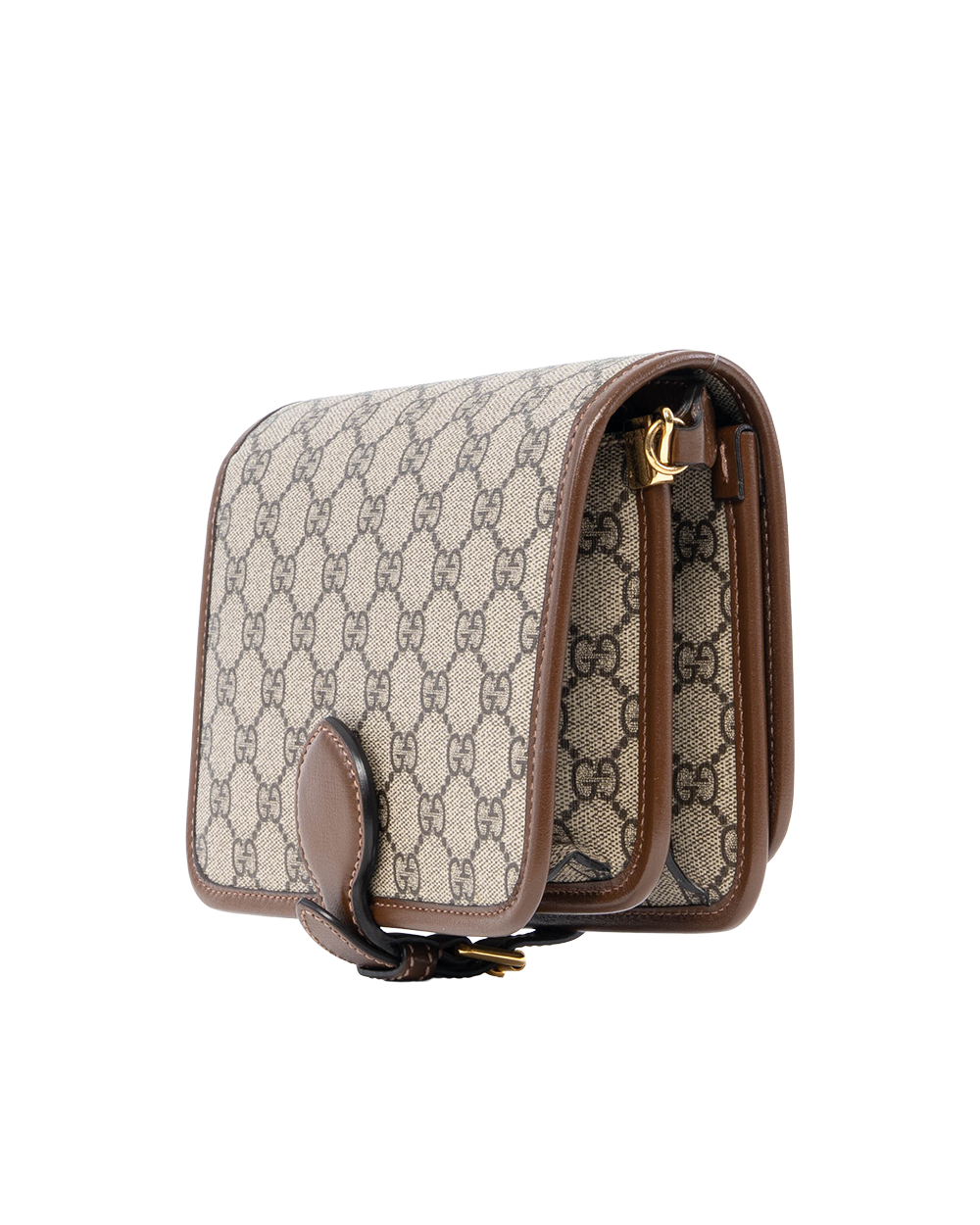 GUCCI INTERLOCKING G SHOULDER BAG MINI BROWN GG MONOGRAM CANVAS GHW 671620 525040 2055