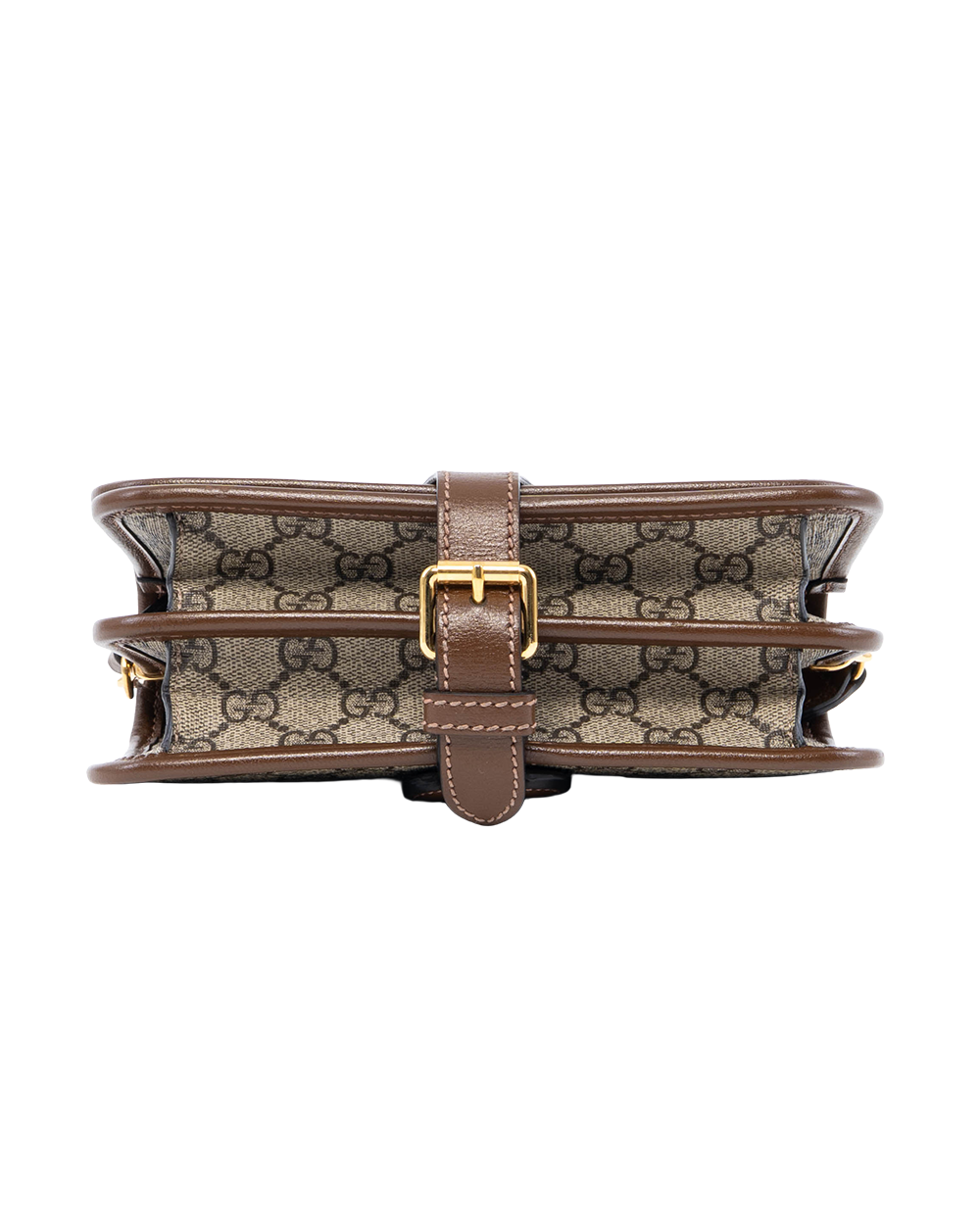 GUCCI INTERLOCKING G SHOULDER BAG MINI BROWN GG MONOGRAM CANVAS GHW 671620 525040 2060