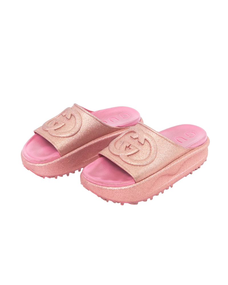 GUCCI INTERLOCKING G SUDE 36 PINK METTALLIC ROSE RUBBER 725541 01720