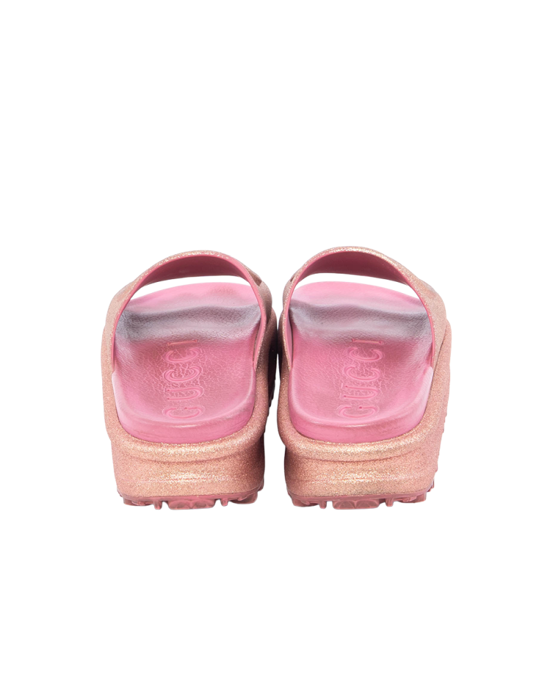 GUCCI INTERLOCKING G SUDE 36 PINK METTALLIC ROSE RUBBER 725541 01722