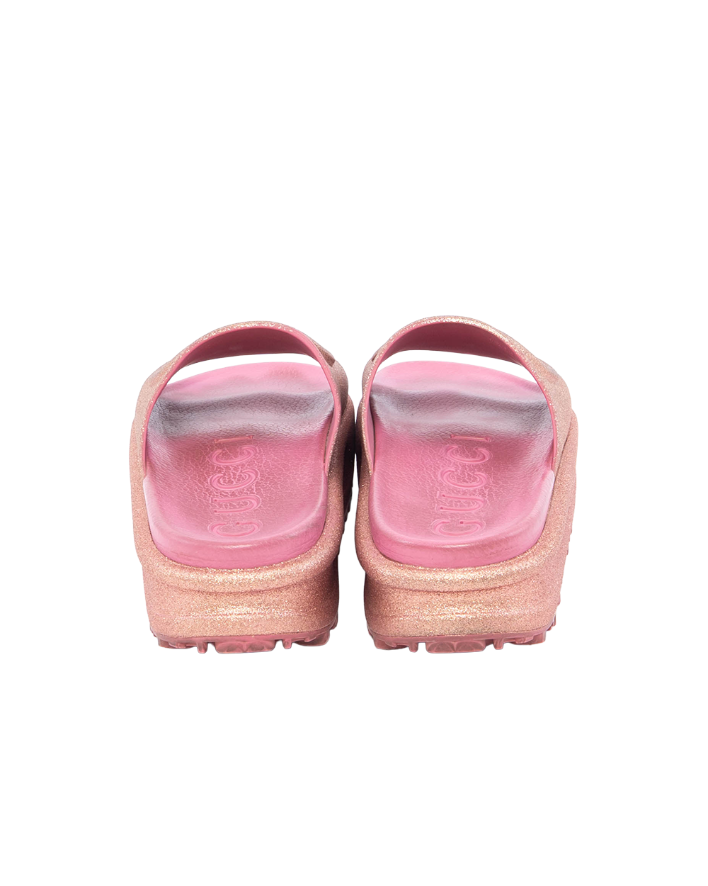GUCCI INTERLOCKING G SUDE 36 PINK METTALLIC ROSE RUBBER 725541 01722