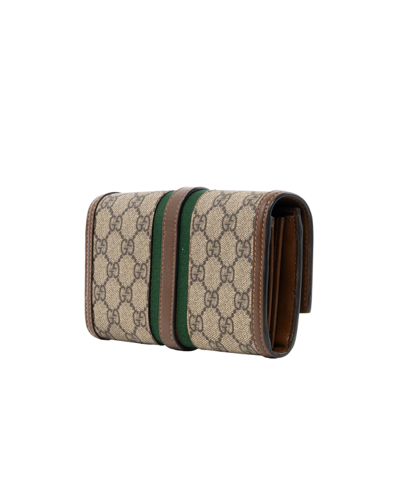 GUCCI JACKIE 1961 WOC LONG BROWN RED GREEN GG MONOGRAM CANVAS GHW 652681 0416 7902