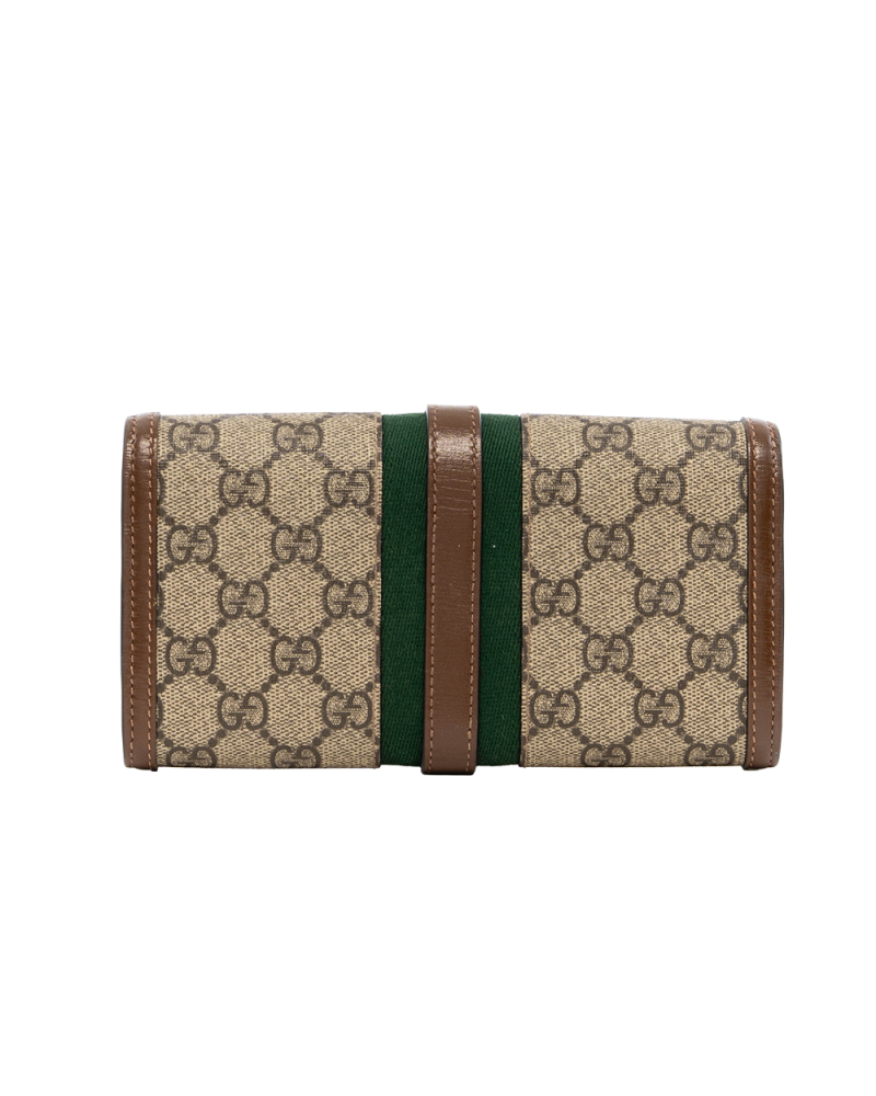 GUCCI JACKIE 1961 WOC LONG BROWN RED GREEN GG MONOGRAM CANVAS GHW 652681 0416 7903