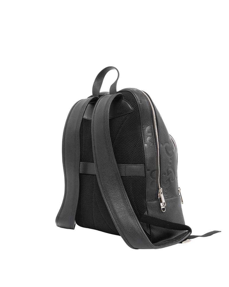 GUCCI JUMBO GG BACKPACK MEDIUM BLACK GG EMBOSSED SHW 766932 498879 4126