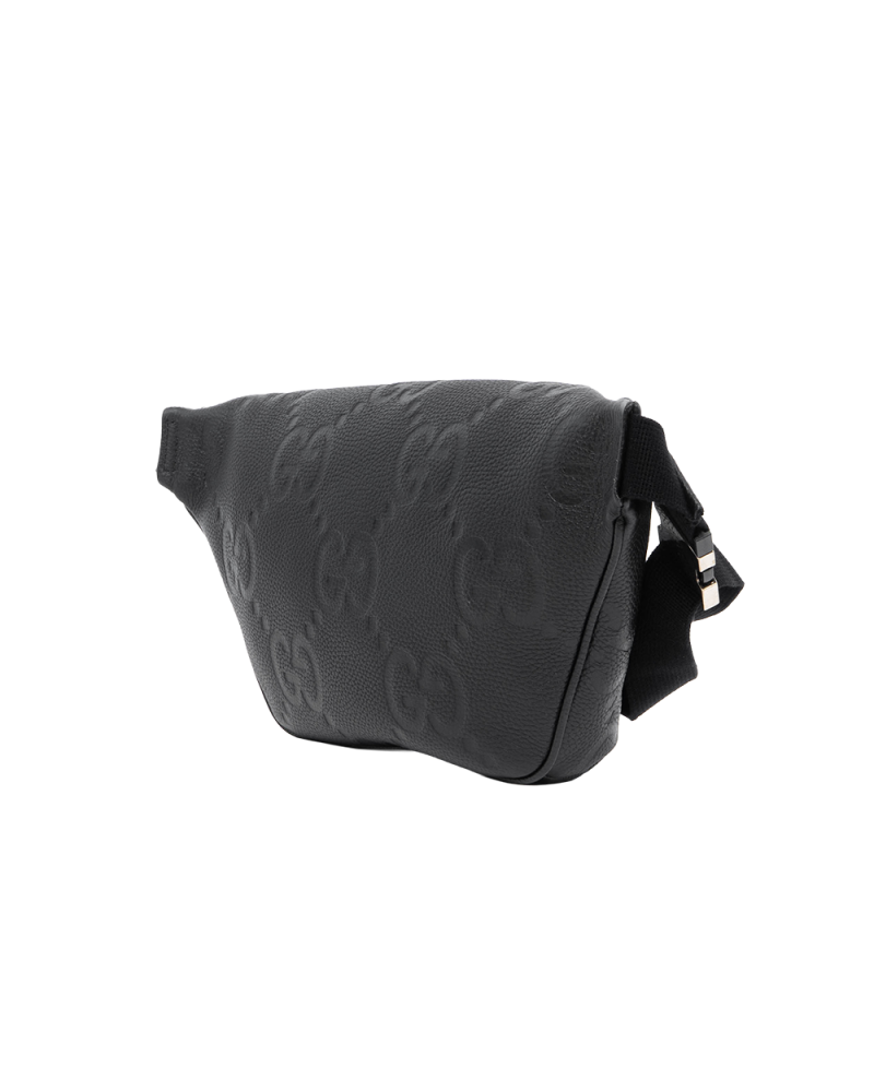 GUCCI JUMBO GG BELT BAG LARGE BLACK GG EMBOSSED SHW 643093 525040 4191
