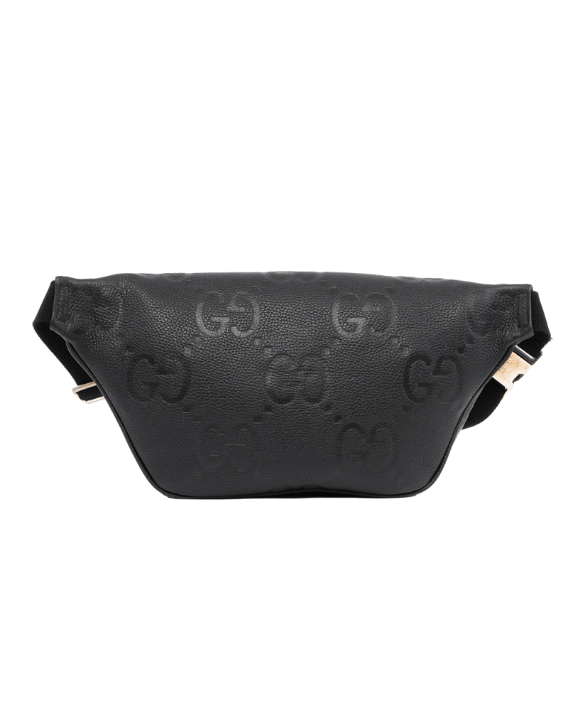 GUCCI JUMBO GG BELT BAG LARGE BLACK GG EMBOSSED SHW 643093 525040 4192