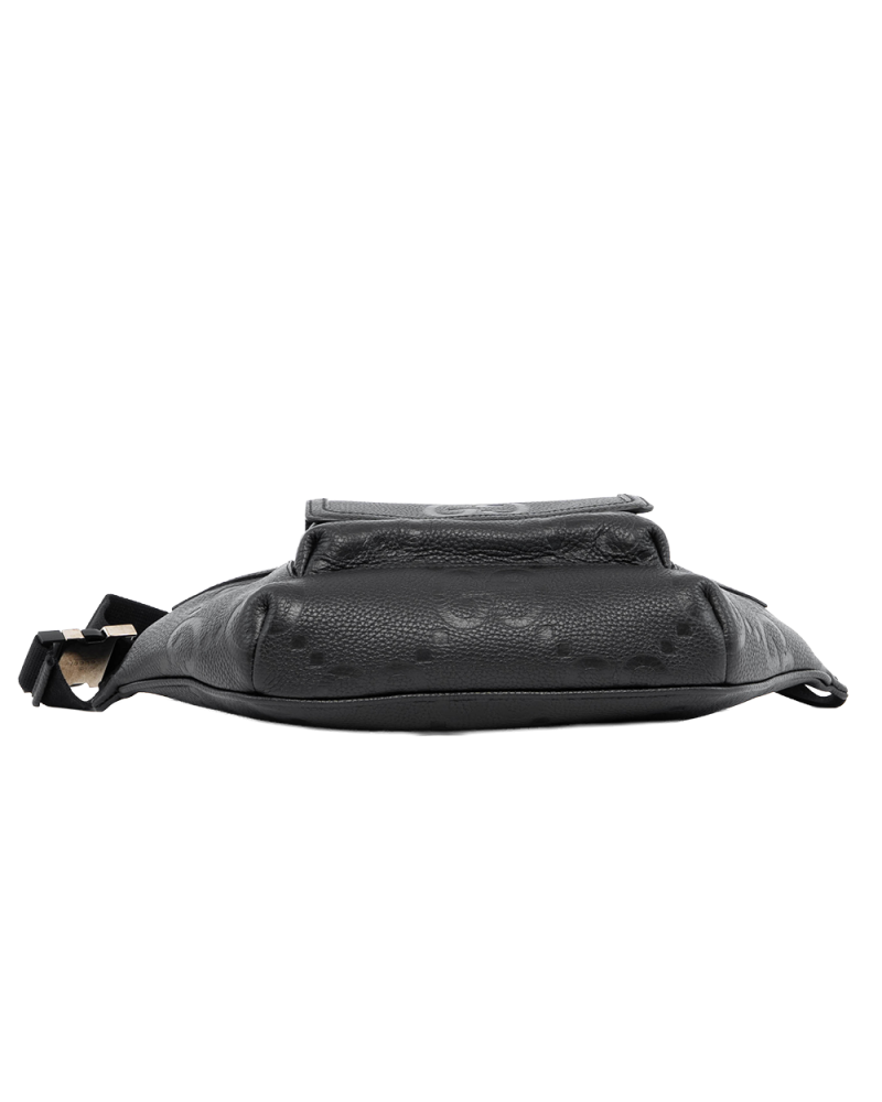 GUCCI JUMBO GG BELT BAG LARGE BLACK GG EMBOSSED SHW 643093 525040 4193
