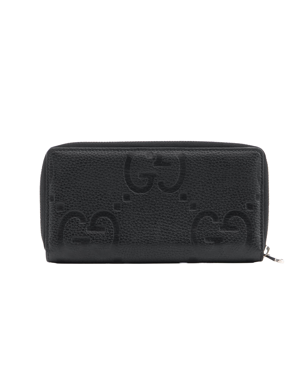 GUCCI JUMBO GG ZIP AROUND LONG BLACK GG EMBOSSED SHW 739484 2149 1189