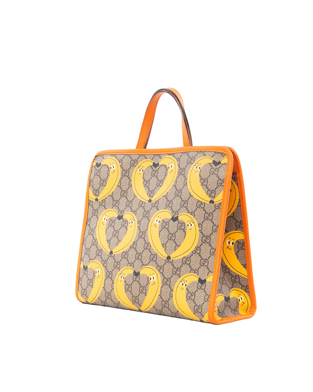 GUCCI KID S TOTE BANANA BROWN YELLOW ORANGE CANVAS SHW 605614 520981 5373