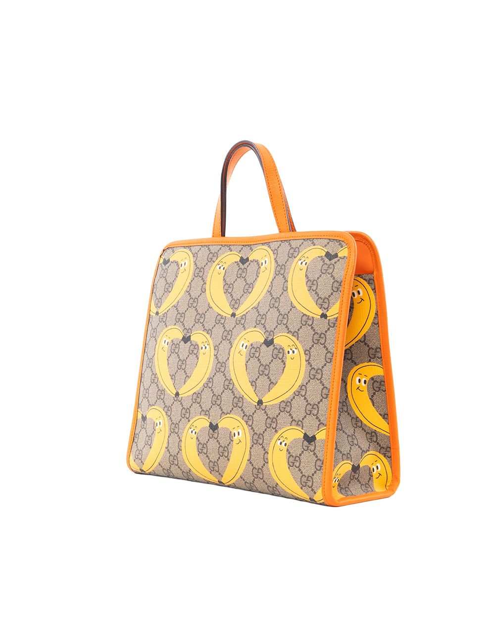 GUCCI KID S TOTE BANANA BROWN YELLOW ORANGE CANVAS SHW 605614 520981 5374
