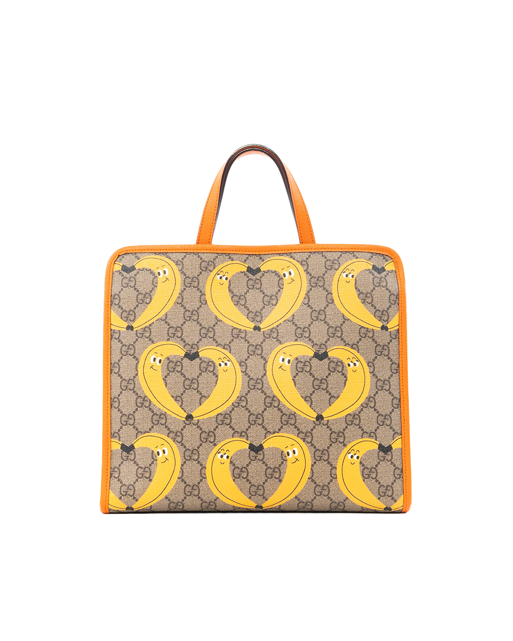 GUCCI KID S TOTE BANANA BROWN YELLOW ORANGE CANVAS SHW 605614 520981 5375