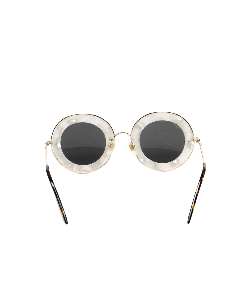 GUCCI L AVEUGLE PAR AMOUR ROUND SUNGLASSES WHITE BROWN GHW GG0113S 003 2190