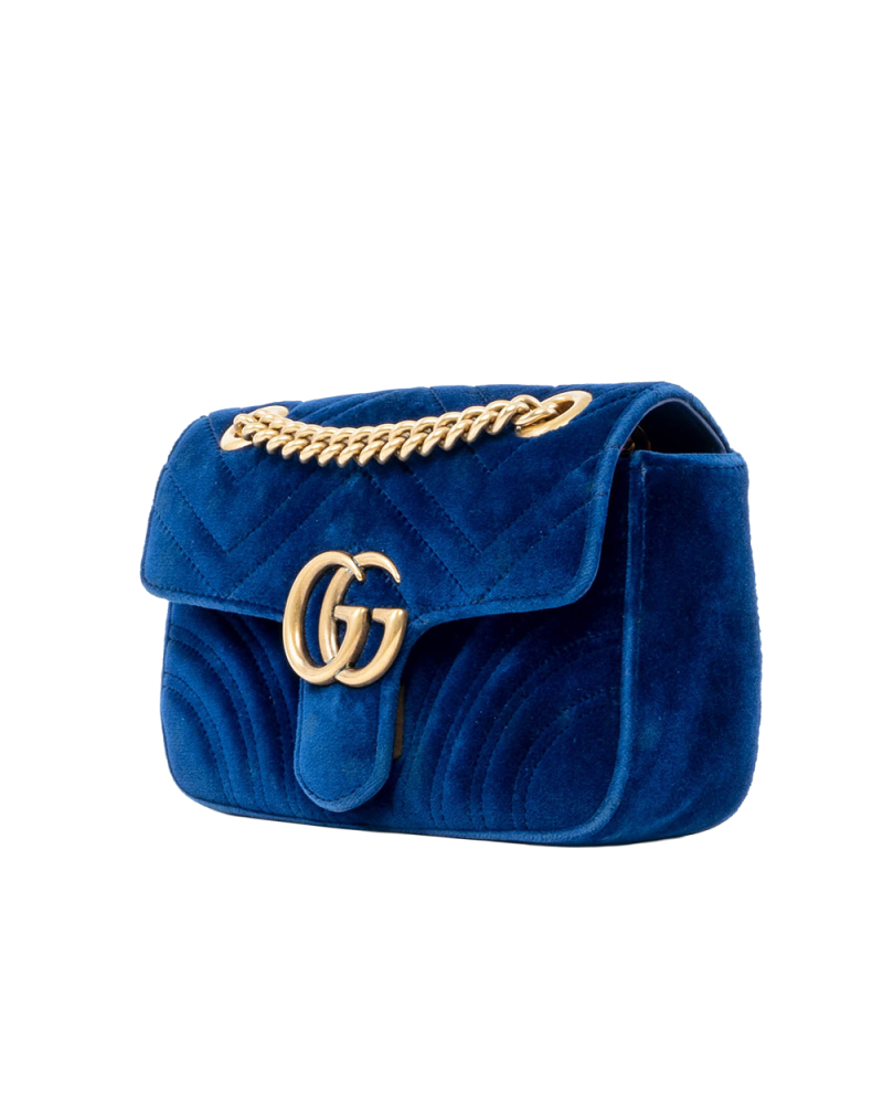 GUCCI MARMONT 22 BLUE VELVET GHW 446744 493075 05355
