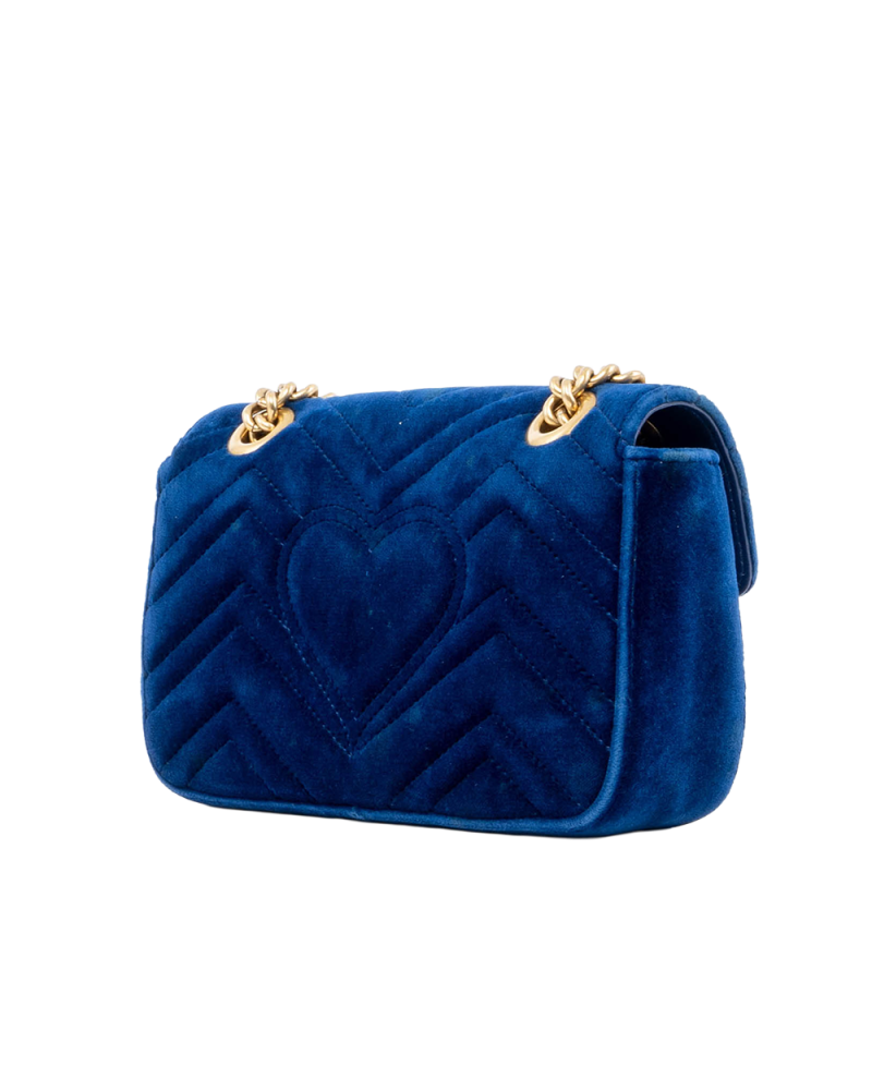GUCCI MARMONT 22 BLUE VELVET GHW 446744 493075 05356