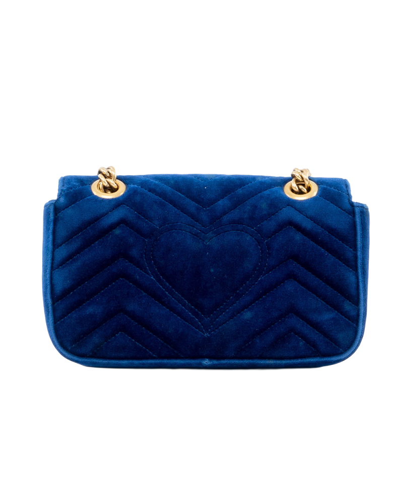 GUCCI MARMONT 22 BLUE VELVET GHW 446744 493075 05357