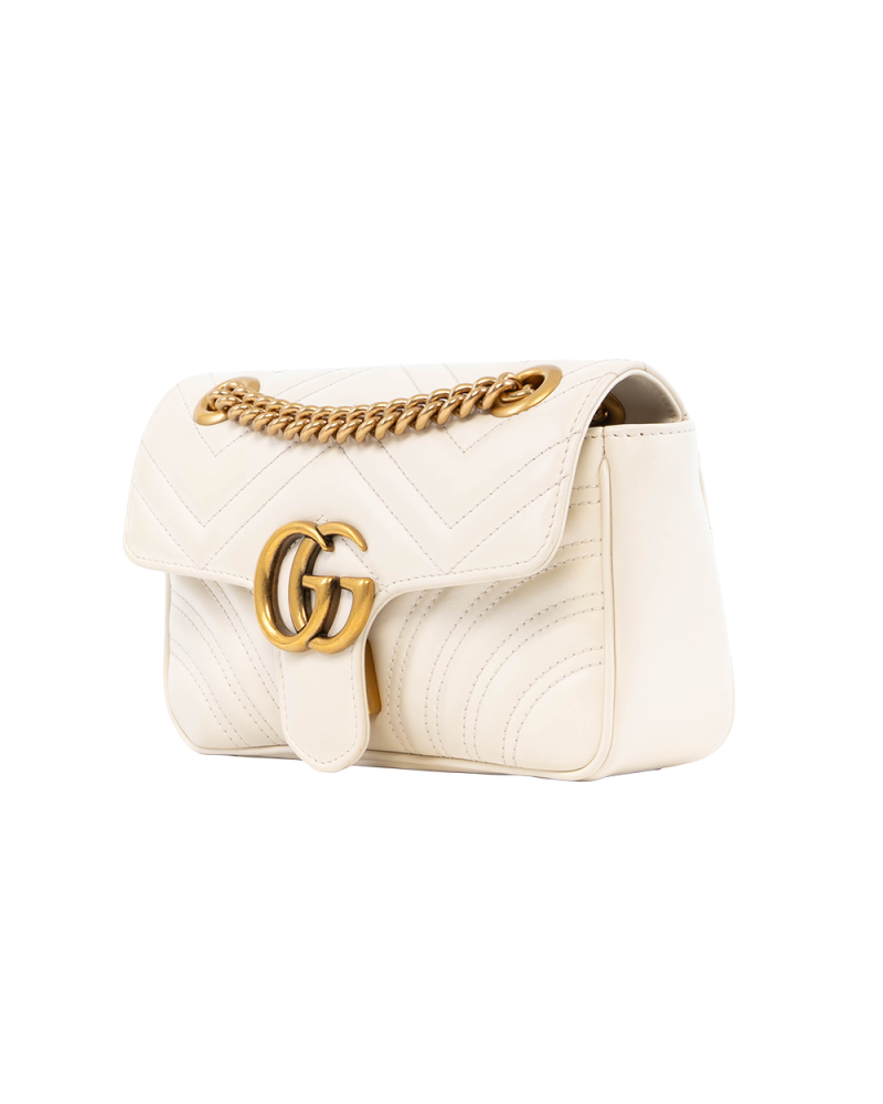 GUCCI MARMONT 22 WHITE CALF GHW 445744522011 6018