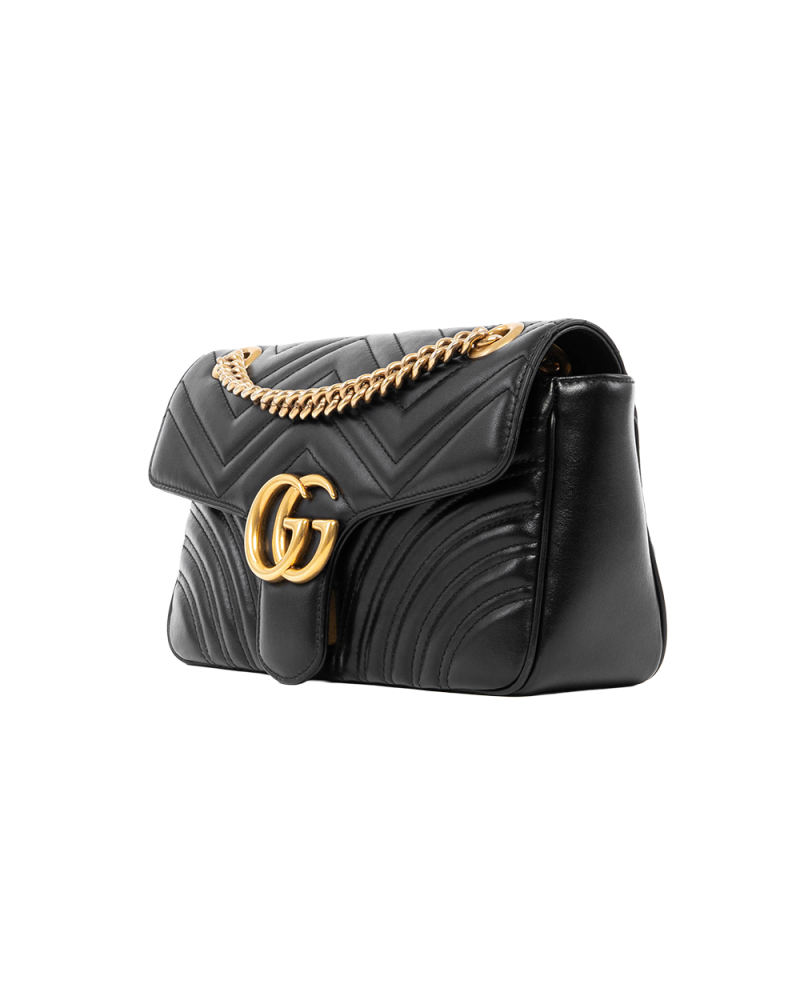 GUCCI MARMONT 26 BLACK CALF GHW 443497 493075 0583