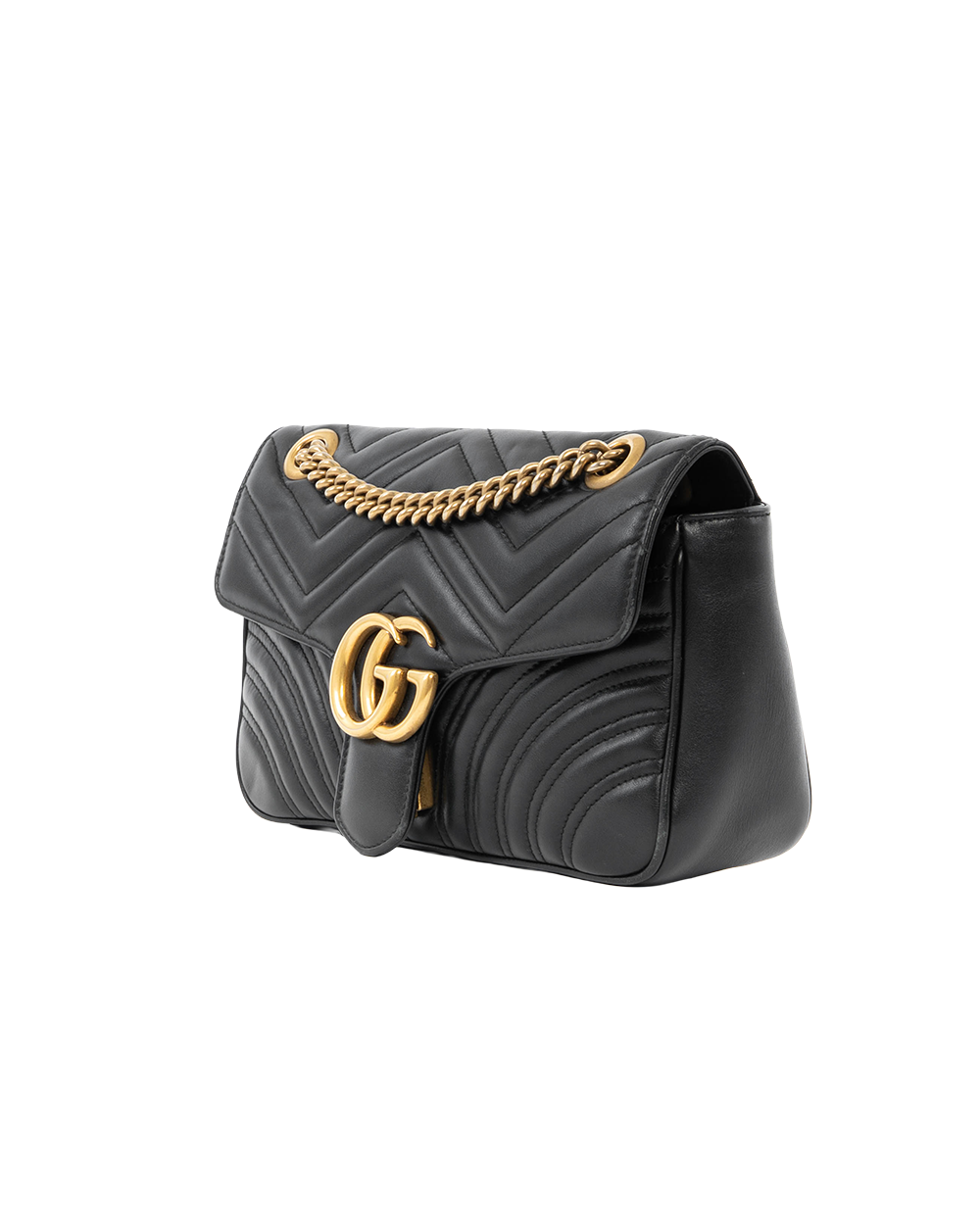 GUCCI MARMONT 26 BLACK CALF GHW 443497 498879 4049