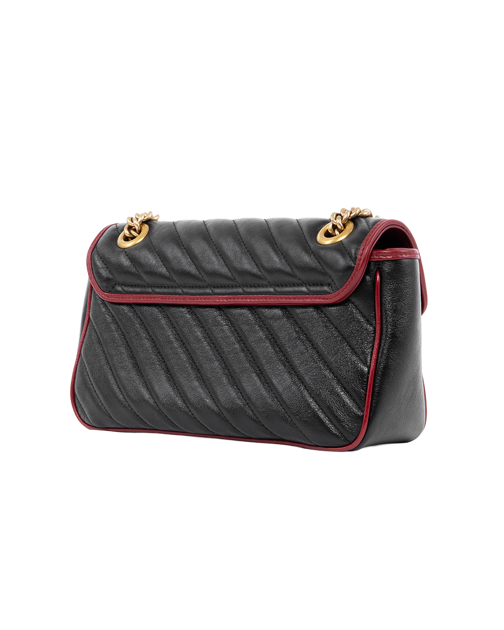 GUCCI MARMONT 26 BLACK RED CALF GHW 443497 525040 0658