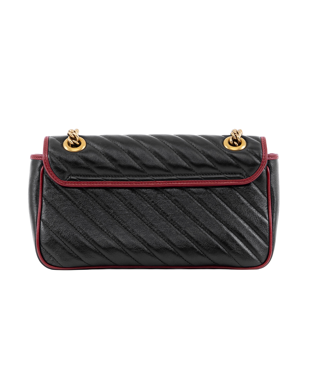 GUCCI MARMONT 26 BLACK RED CALF GHW 443497 525040 0659