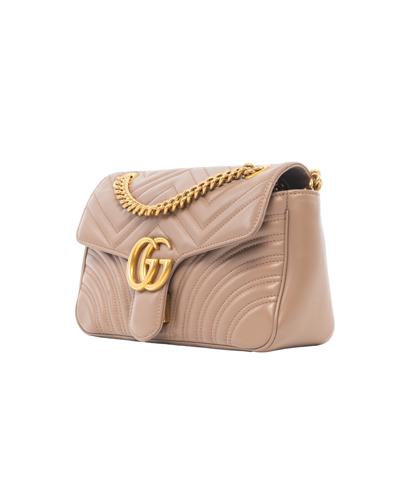 GUCCI MARMONT 26 NUDE CALF GHW 443497 498879 0962