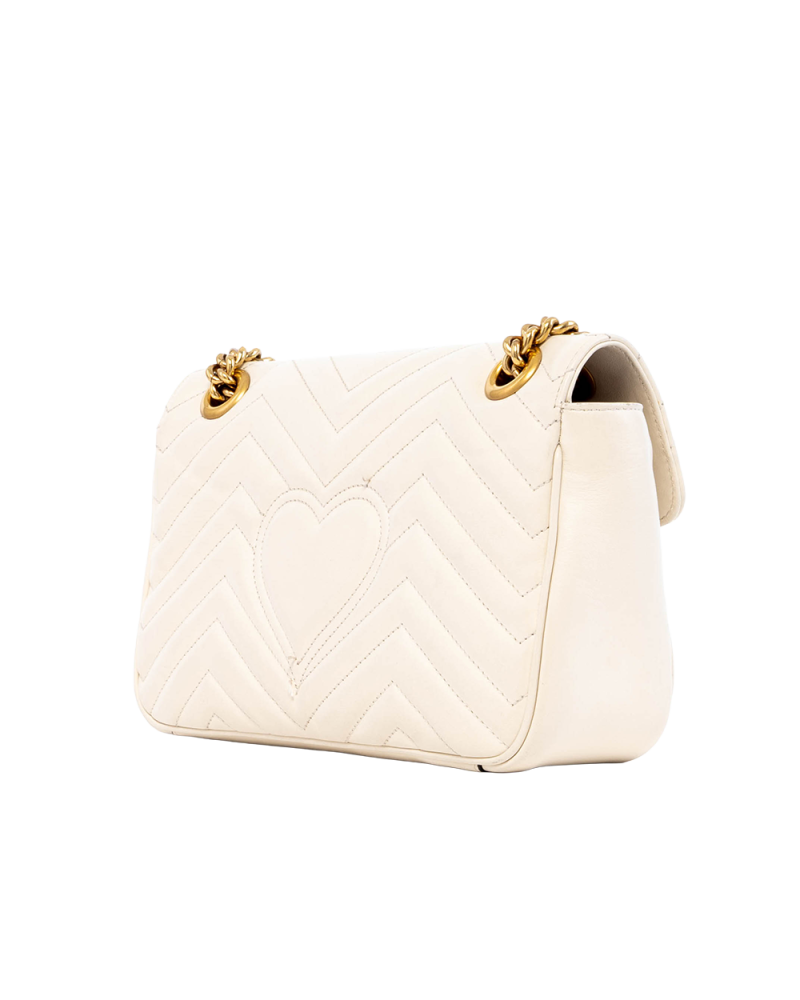 GUCCI MARMONT 26 WHITE CALF GHW 443497 493075 05547