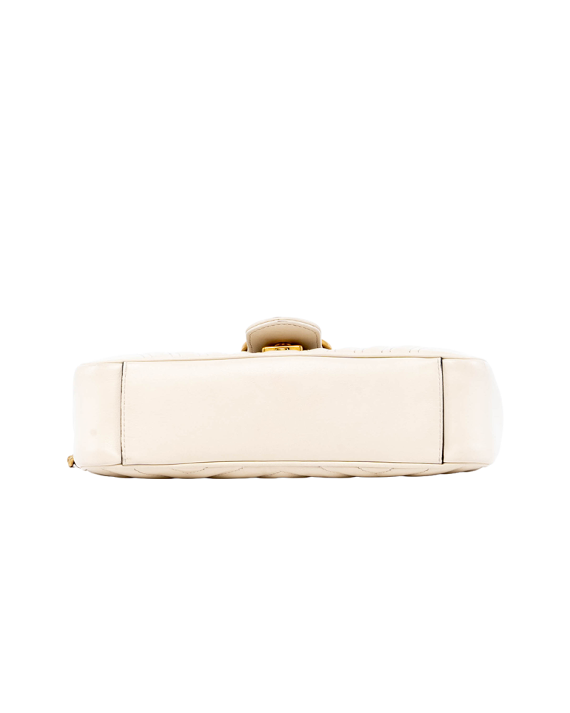 GUCCI MARMONT 26 WHITE CALF GHW 443497 493075 05549