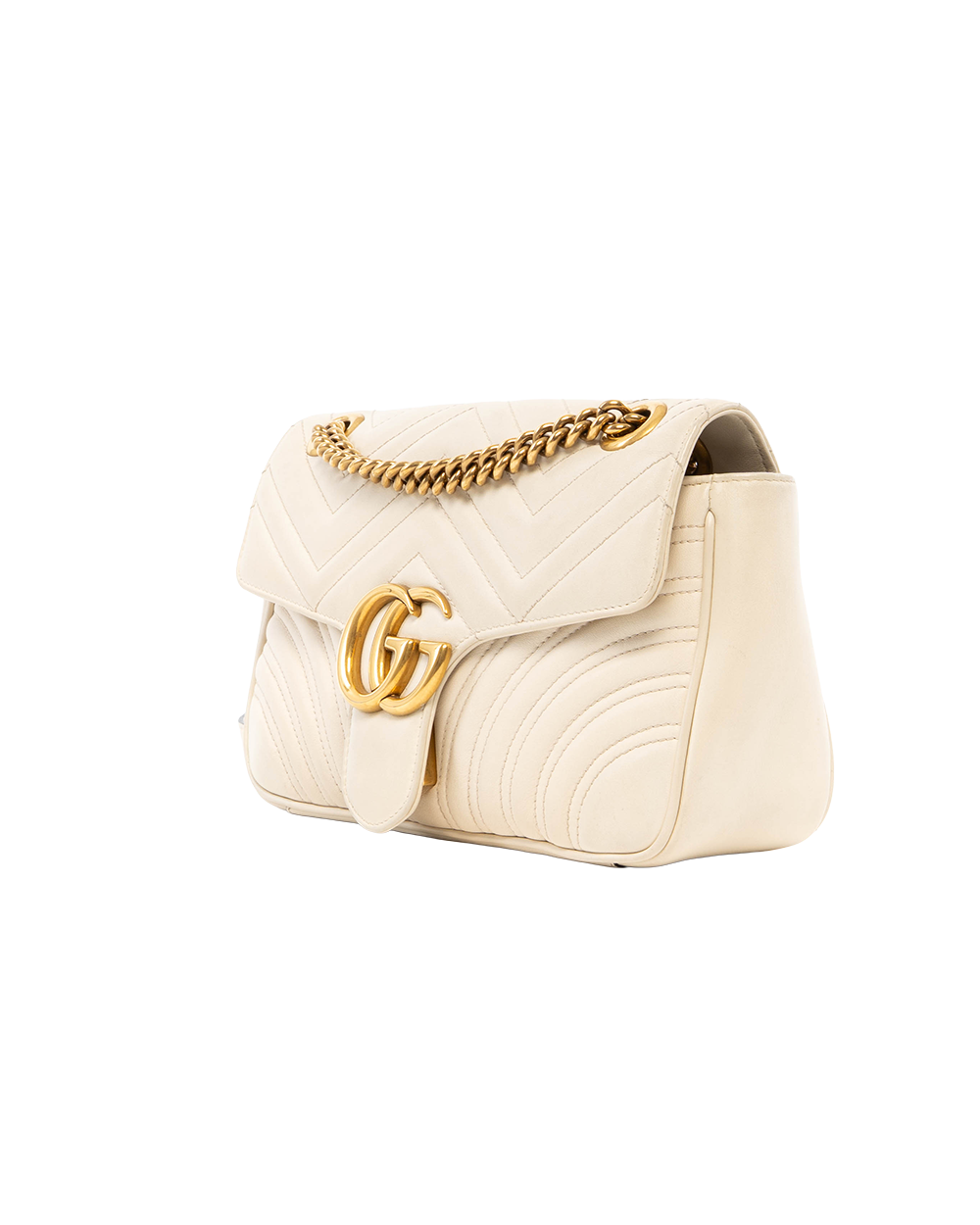 GUCCI MARMONT 26 WHITE CALF GHW 443497 498879 7926