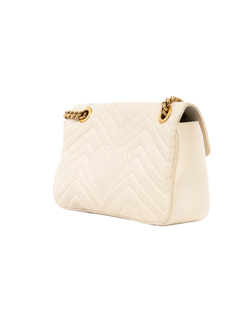 GUCCI MARMONT 26 WHITE CALF GHW 443497 498879 7927
