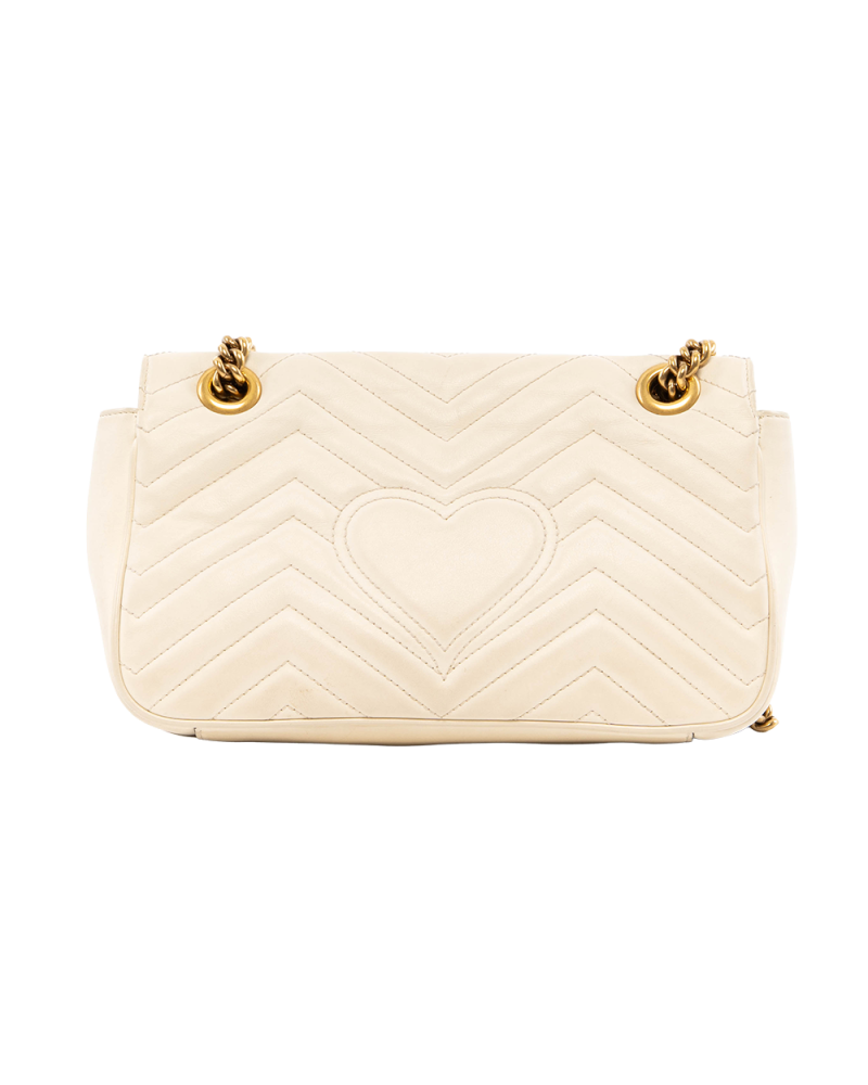 GUCCI MARMONT 26 WHITE CALF GHW 443497 498879 7928