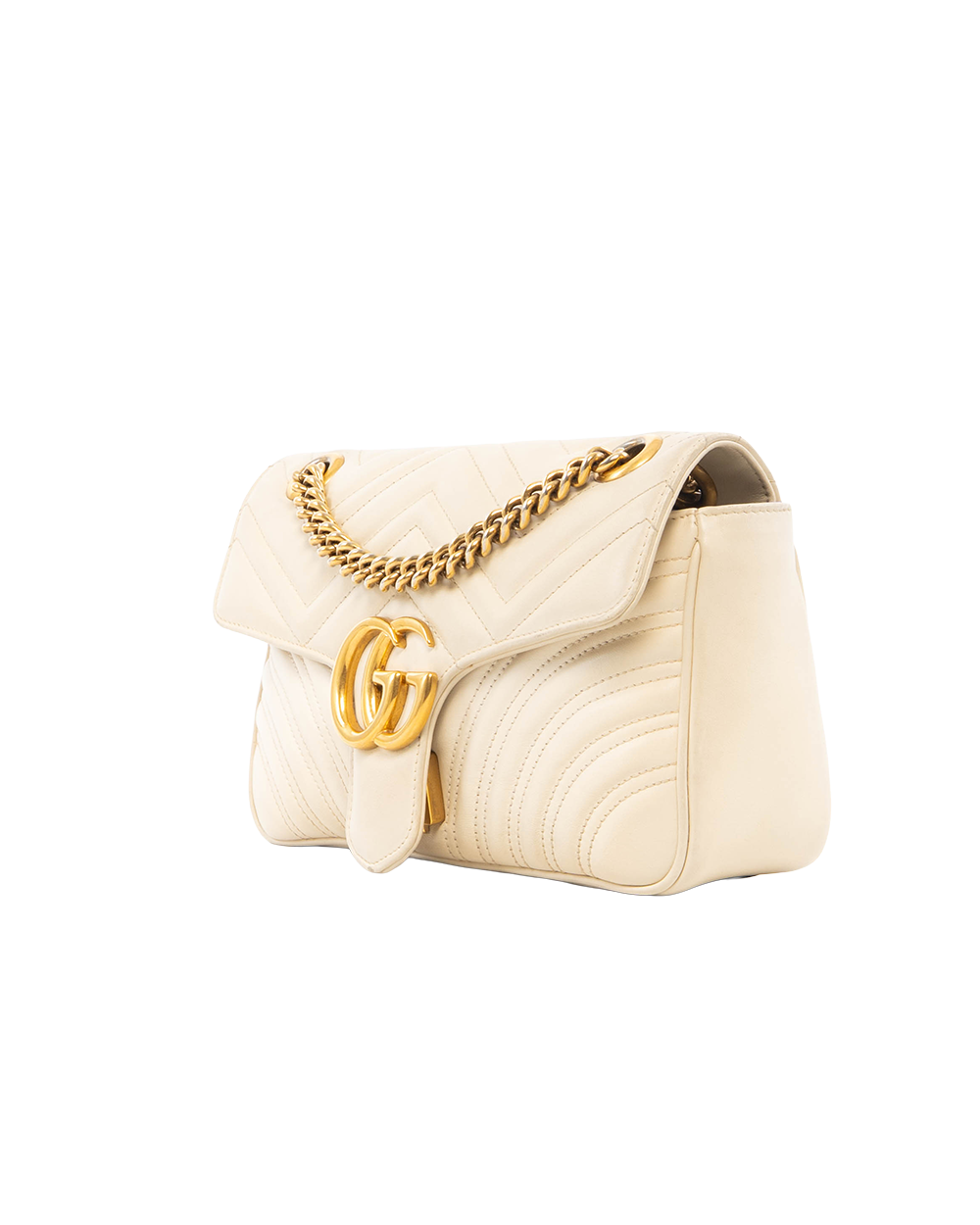 GUCCI MARMONT 26 WHITE CALF GHW 443497 585795 7457