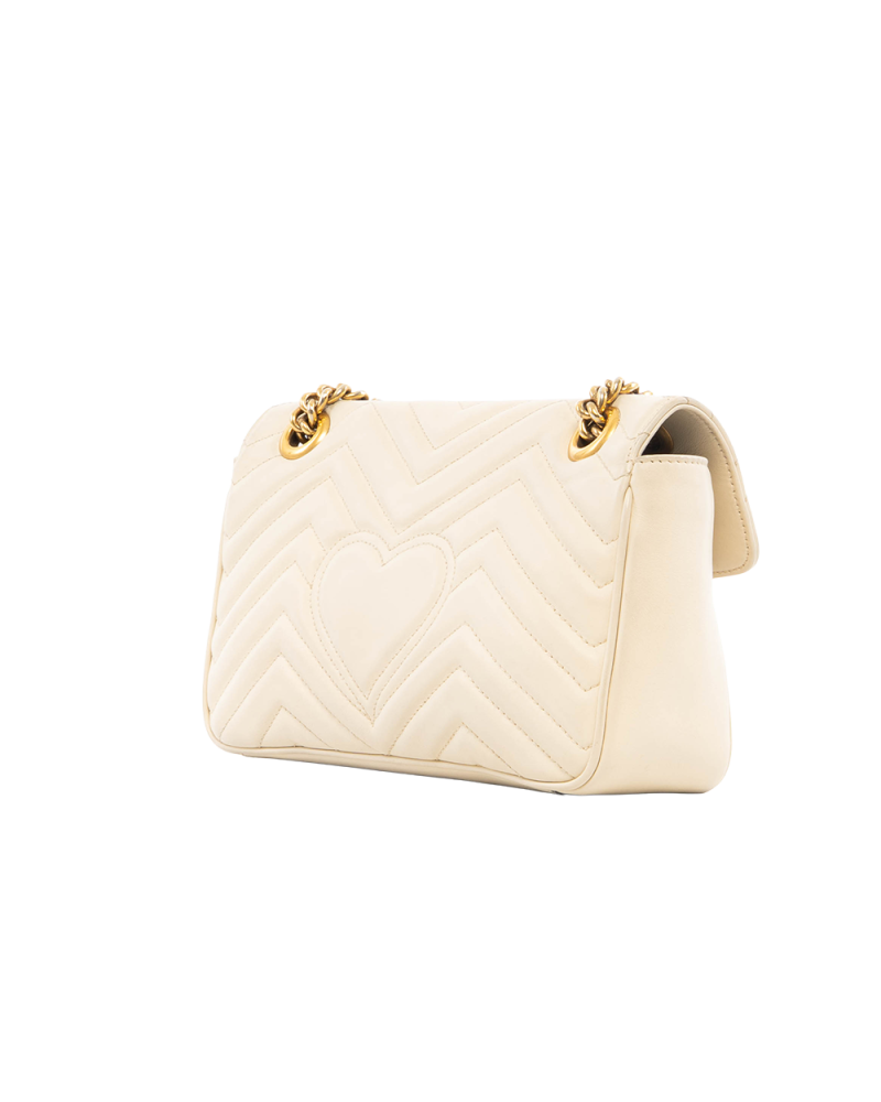 GUCCI MARMONT 26 WHITE CALF GHW 443497 585795 7458