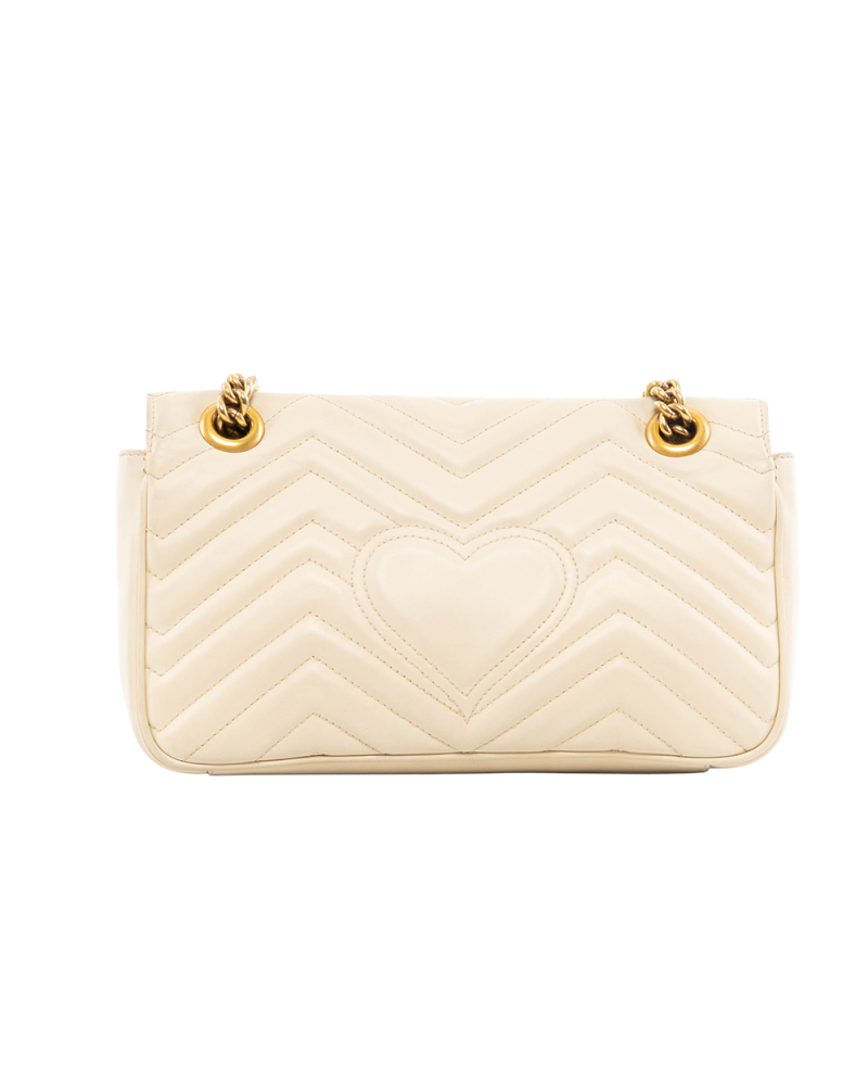 GUCCI MARMONT 26 WHITE CALF GHW 443497 585795 7459