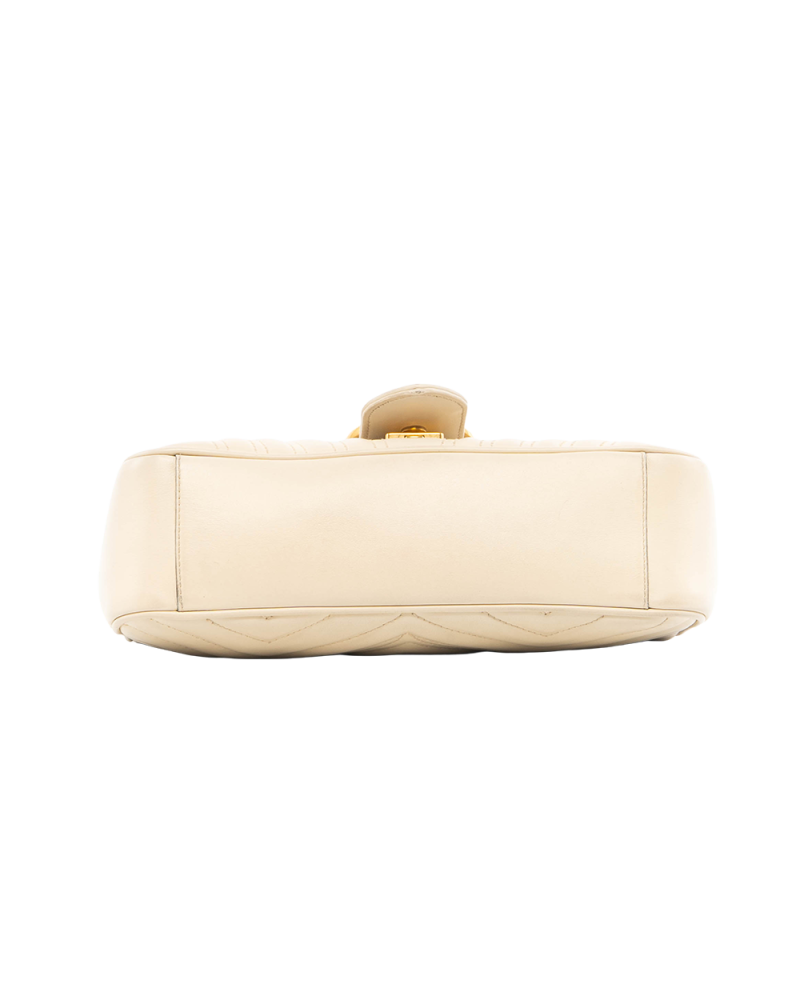 GUCCI MARMONT 26 WHITE CALF GHW 443497 585795 7460