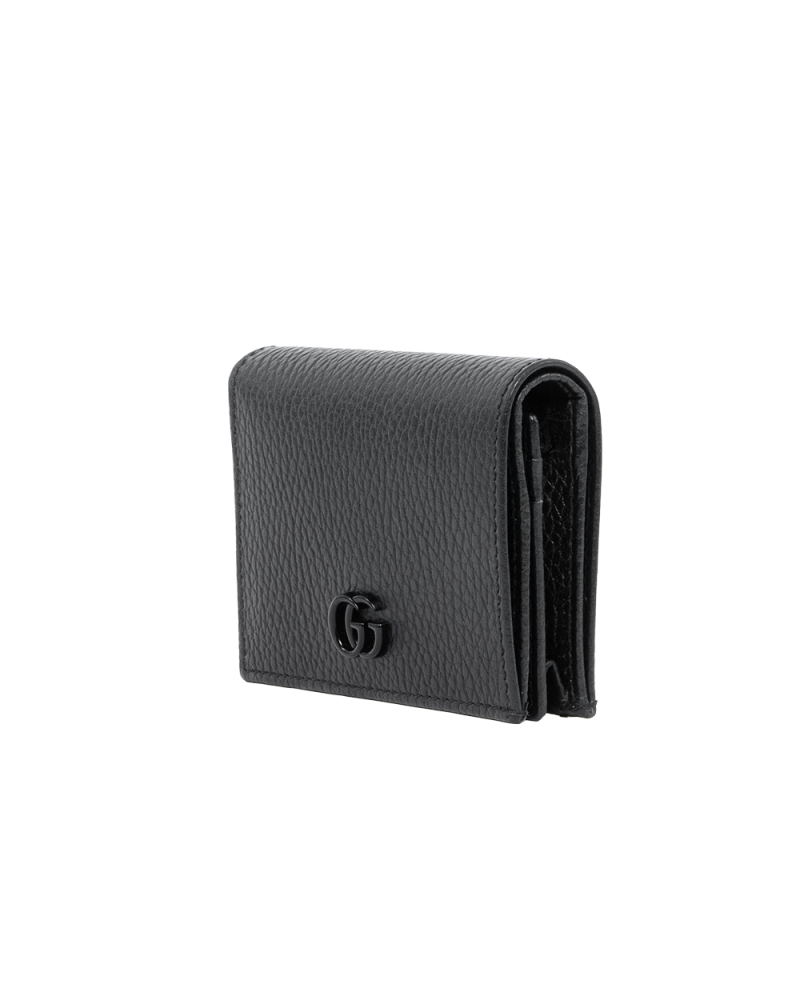 GUCCI MARMONT BI FOLD SHORT BLACK CALF BHW 456126 203887 2150