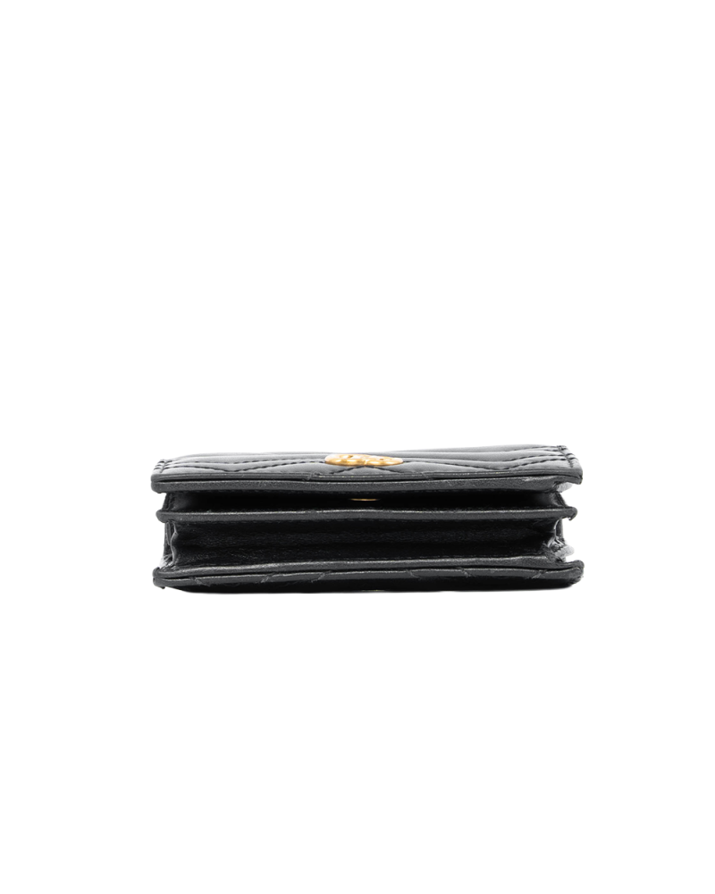 GUCCI MARMONT BI FOLD SHORT BLACK CALF GHW 466492 2067 1179