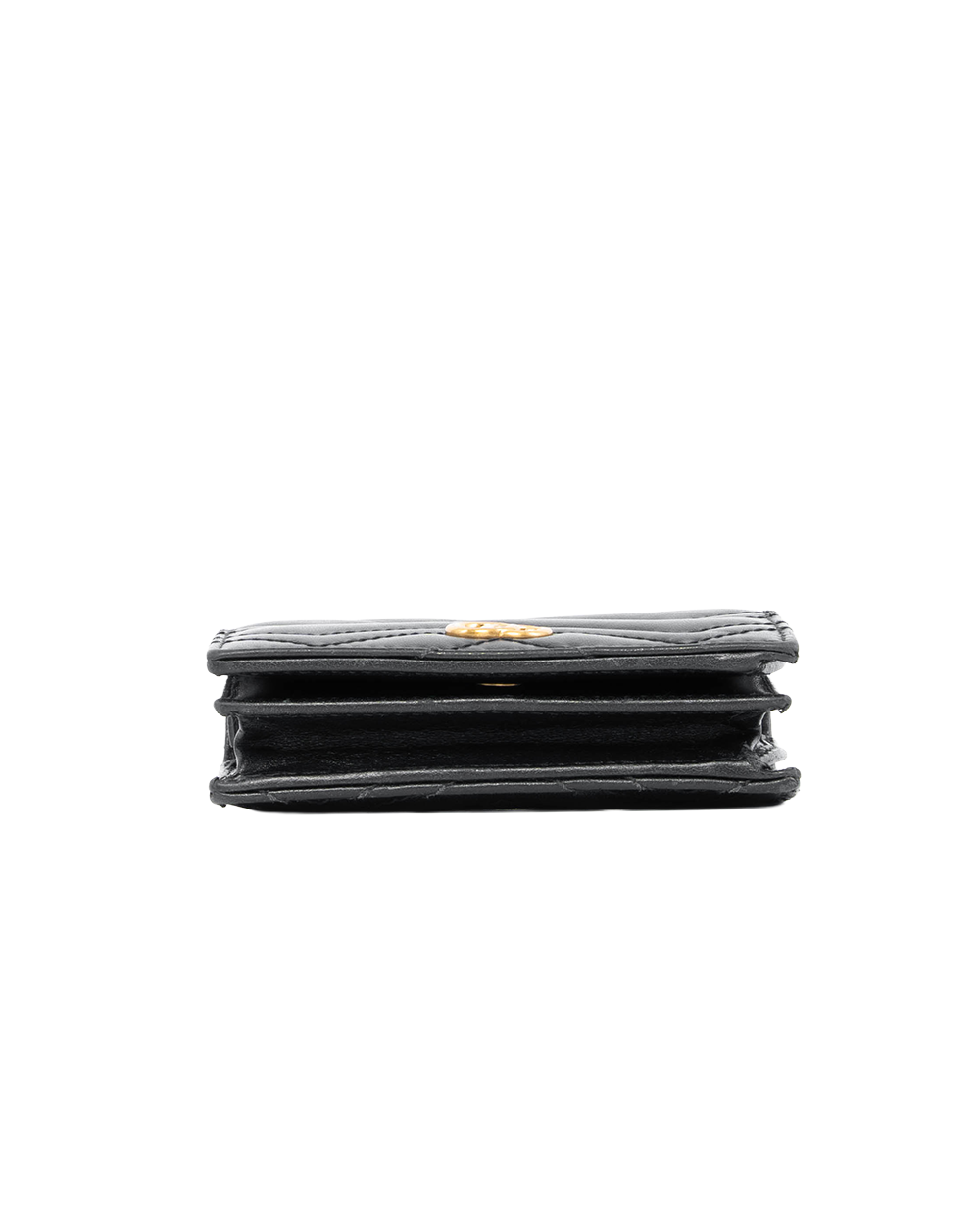 GUCCI MARMONT BI FOLD SHORT BLACK CALF GHW 466492 2067 1179