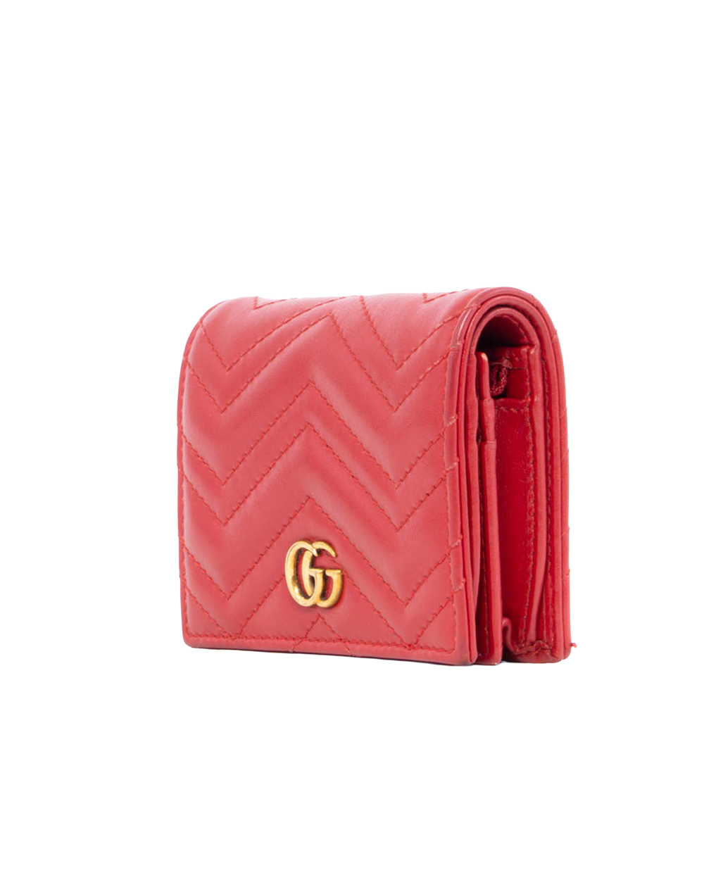 GUCCI MARMONT BI FOLD SHORT RED CALF GHW 466492 0416 0338