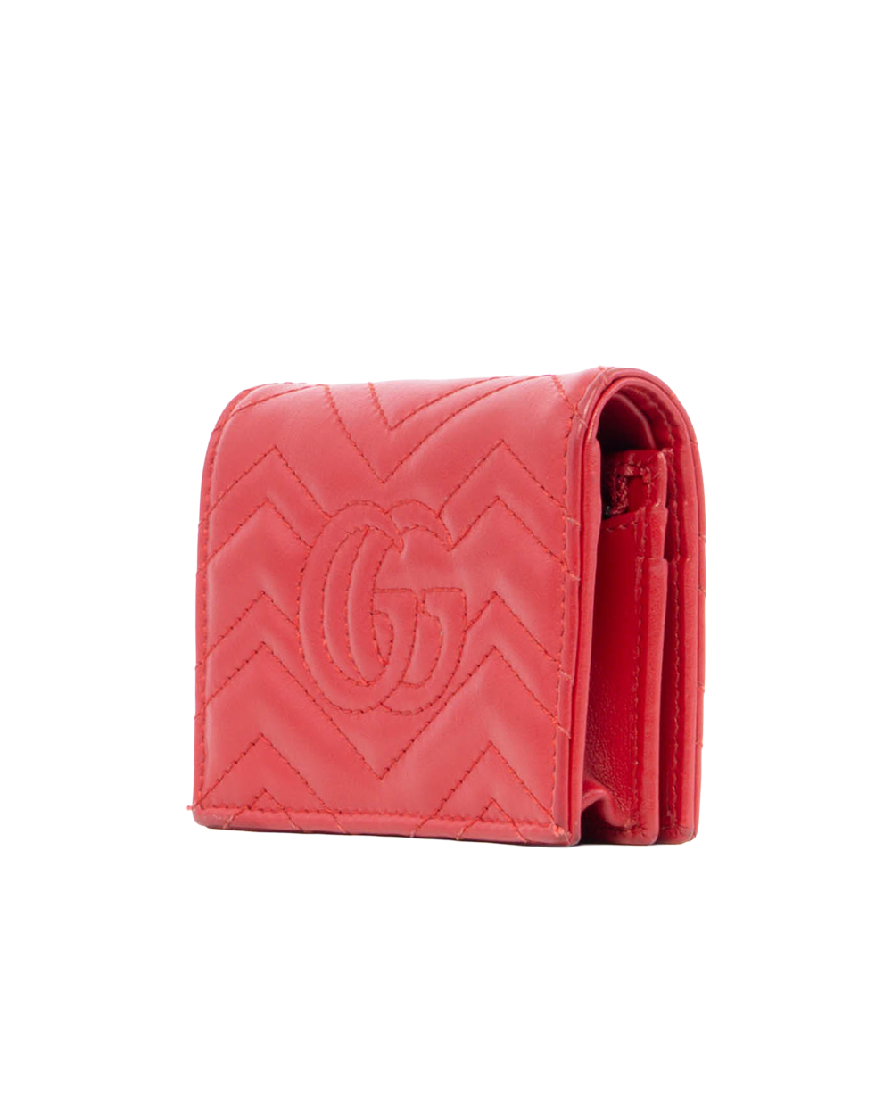GUCCI MARMONT BI FOLD SHORT RED CALF GHW 466492 0416 0339